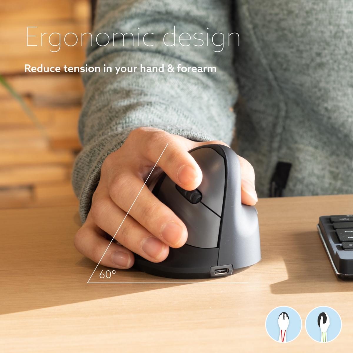 R-GO TOOLS He Break Mouse - Ergonomic Mouse - Small - Wireless