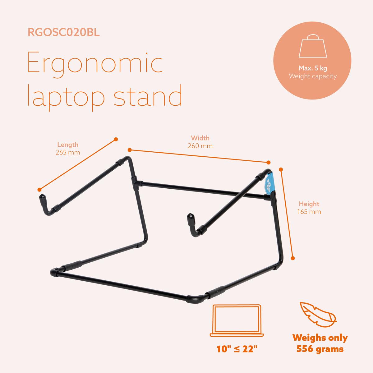 R-GO TOOLS R-go Steel Office Laptop Stand Black