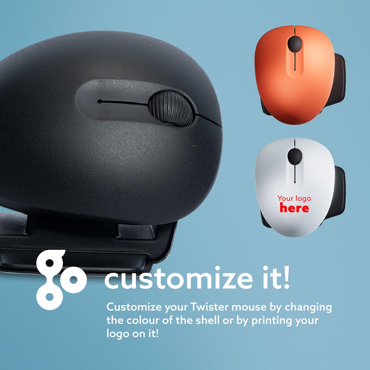 R-GO TOOLS R-go Twister Ambidextrous Ergonomic Mouse - Wired/wireless Bluetooth