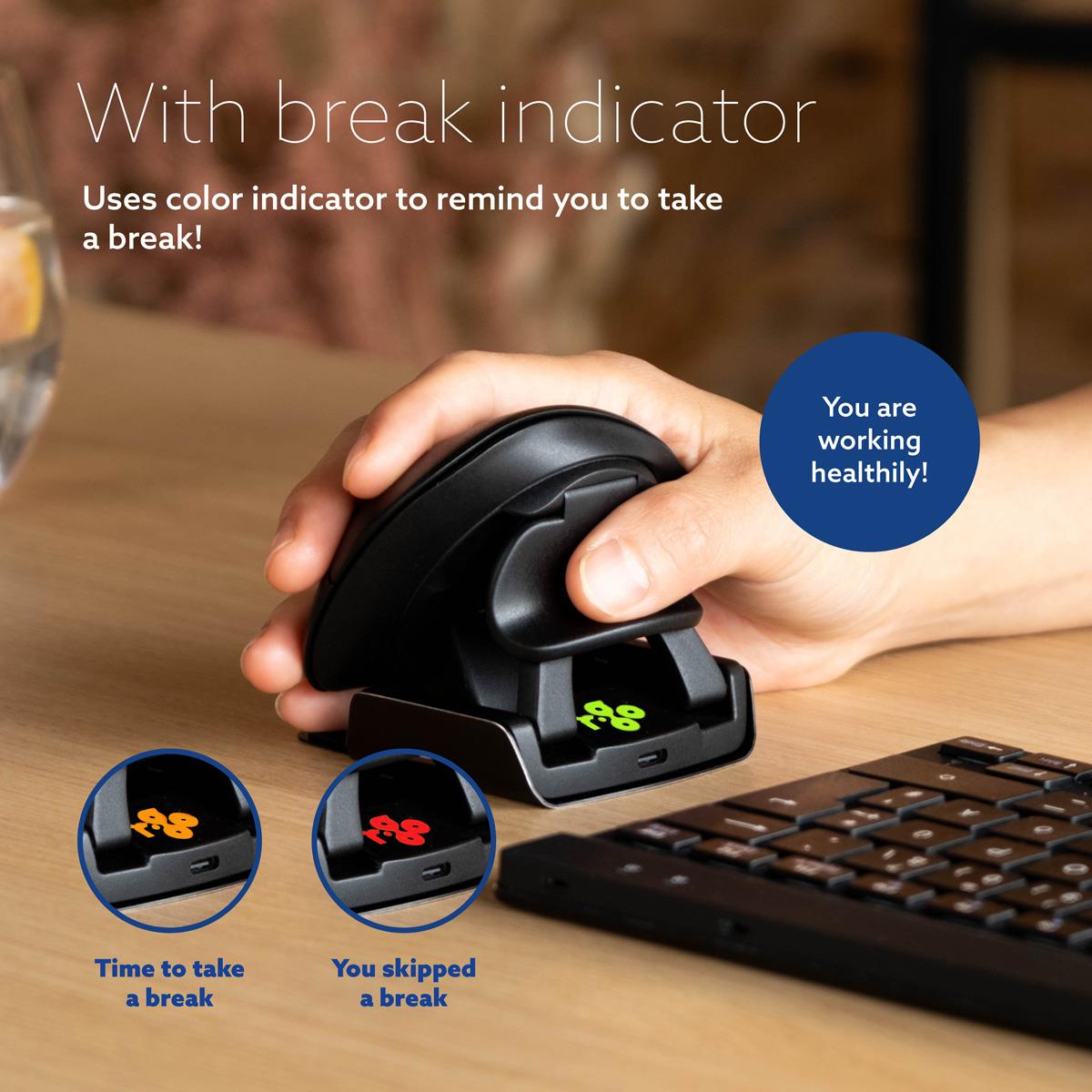 R-GO TOOLS R-go Twister Ambidextrous Ergonomic Mouse - Wired/wireless Bluetooth