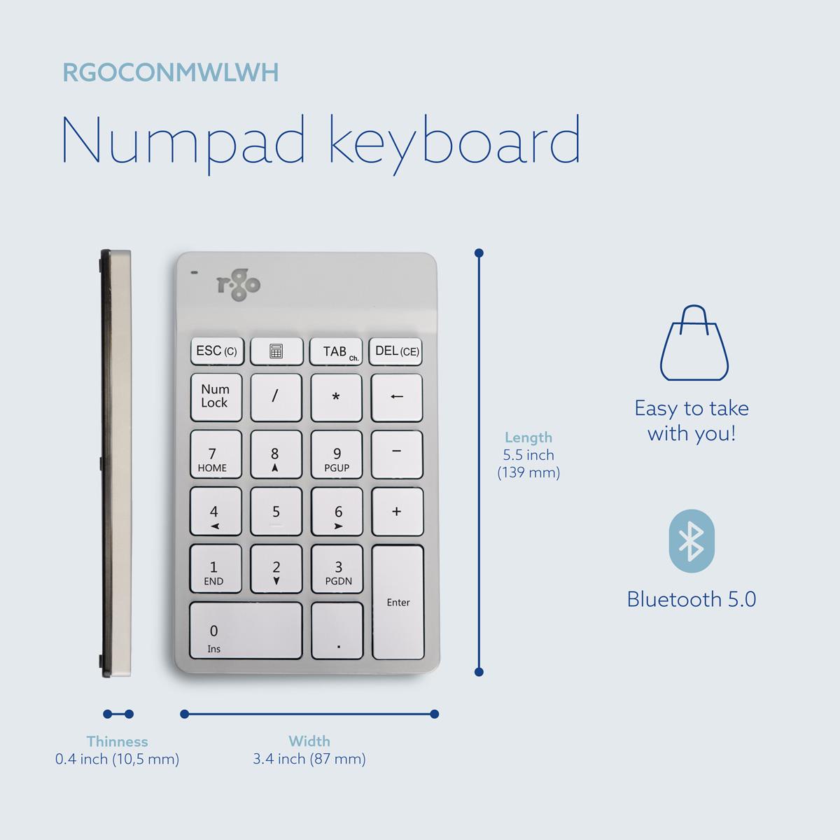 R-GO TOOLS Numpad Break - Wireless - White