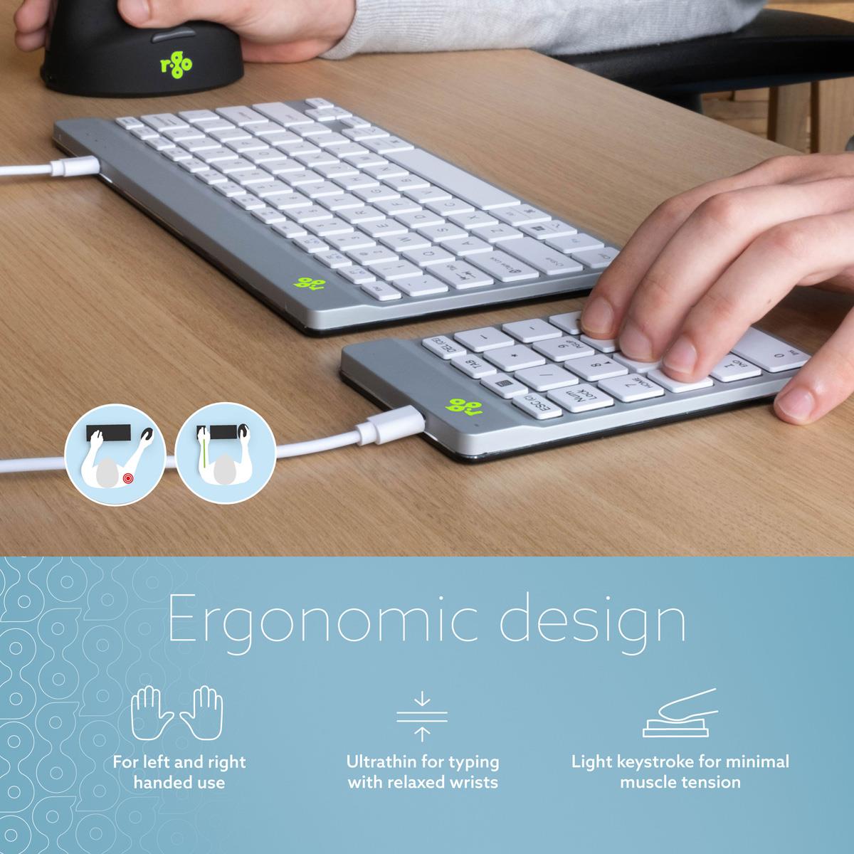 R-GO TOOLS Numpad Break Numeric Keypad With White Wire