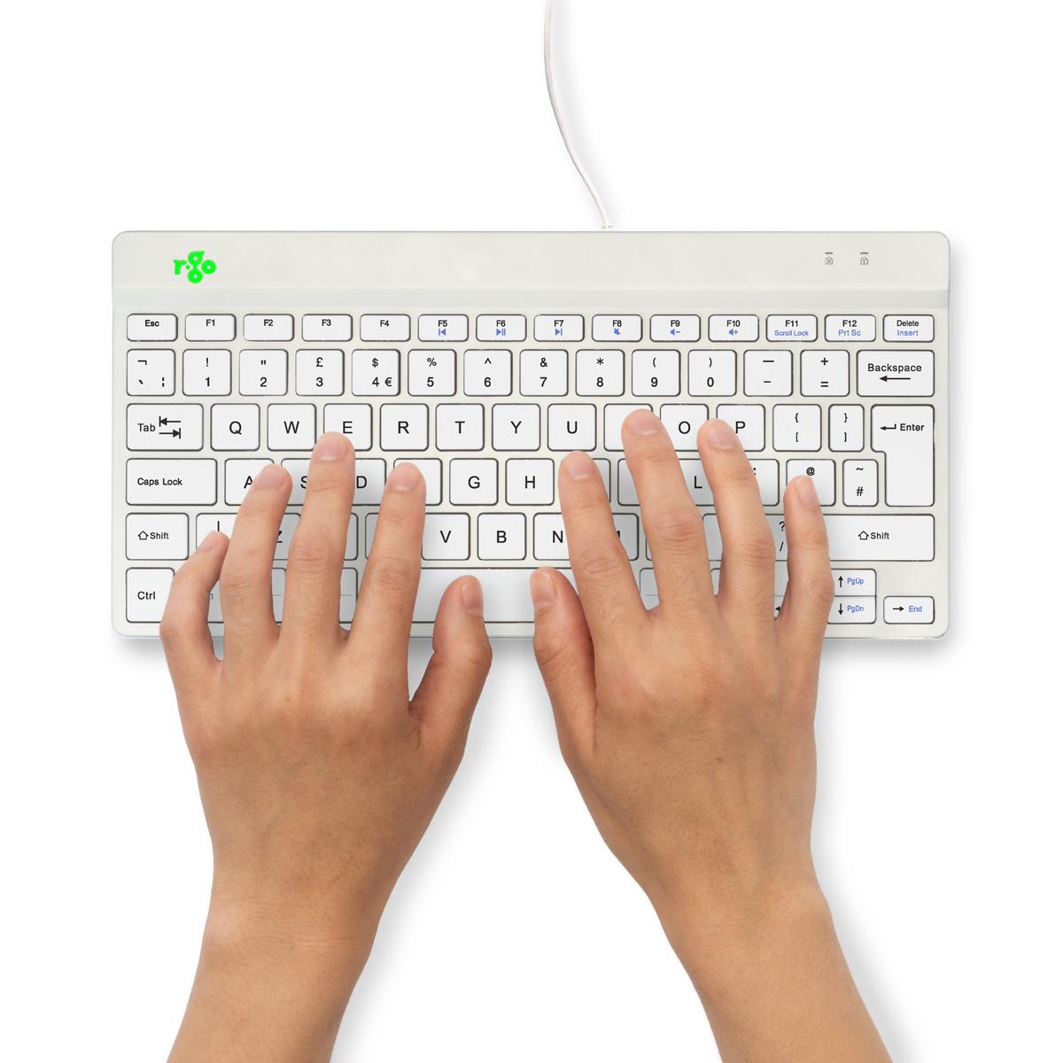 R-GO TOOLS Compact Break ergonomic - Keyboard - Wired - White - Qwerty Uk