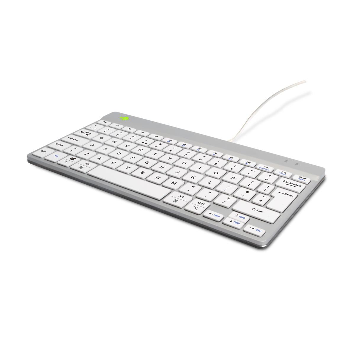 R-GO TOOLS Compact Break ergonomic - Keyboard - Wired - White - Qwerty Uk