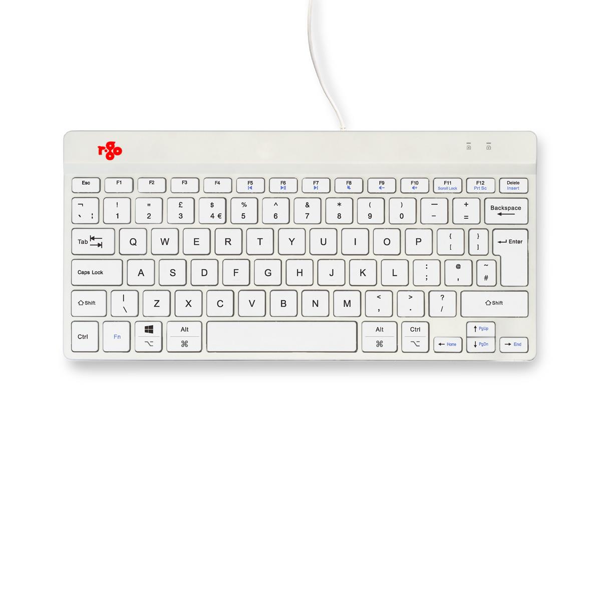 R-GO TOOLS Compact Break ergonomic - Keyboard - Wired - White - Qwerty Uk