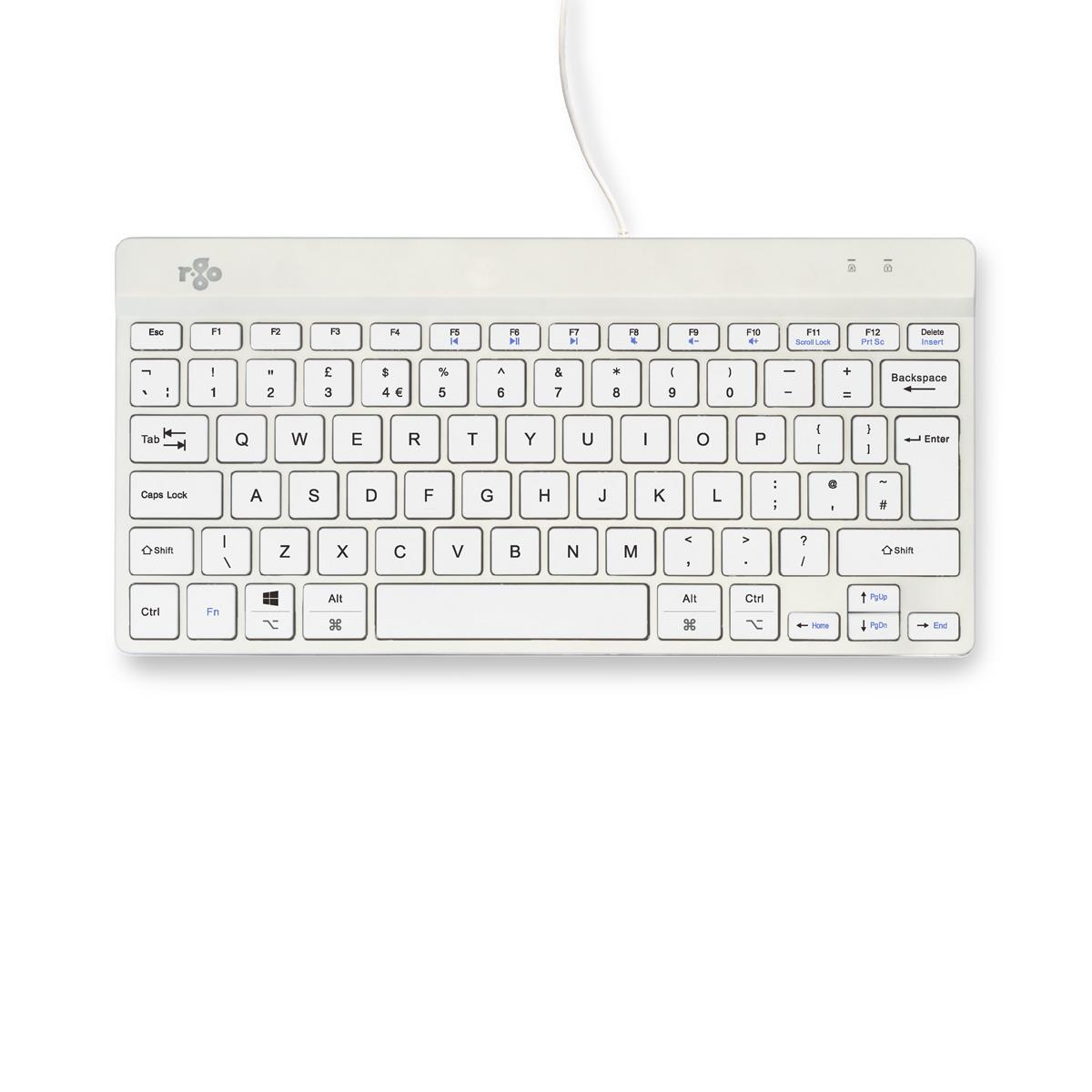 R-GO TOOLS Compact Break ergonomic - Keyboard - Wired - White - Qwerty Uk