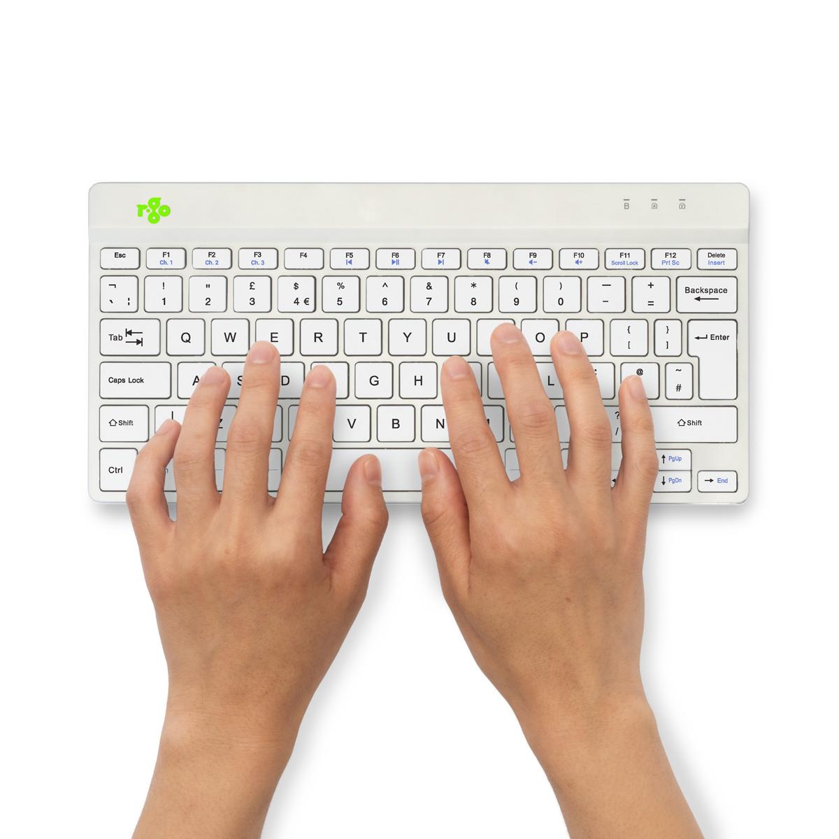 R-GO TOOLS Compact Break Ergonomic - Keyboard - Wireless - White - Qwerty Uk