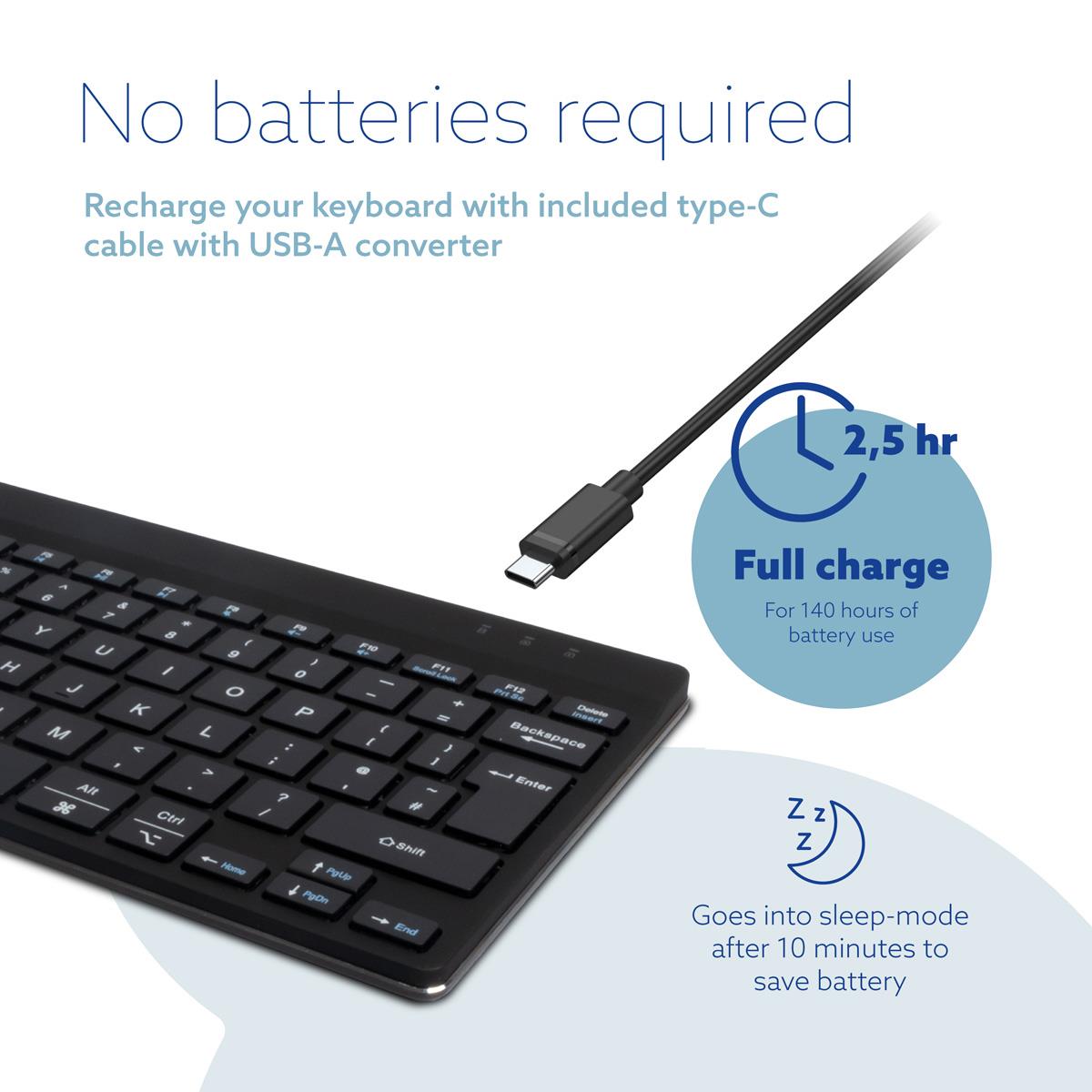 R-GO TOOLS Compact Break Ergonomic - Keyboard - Wireless - Black - Qwerty Uk
