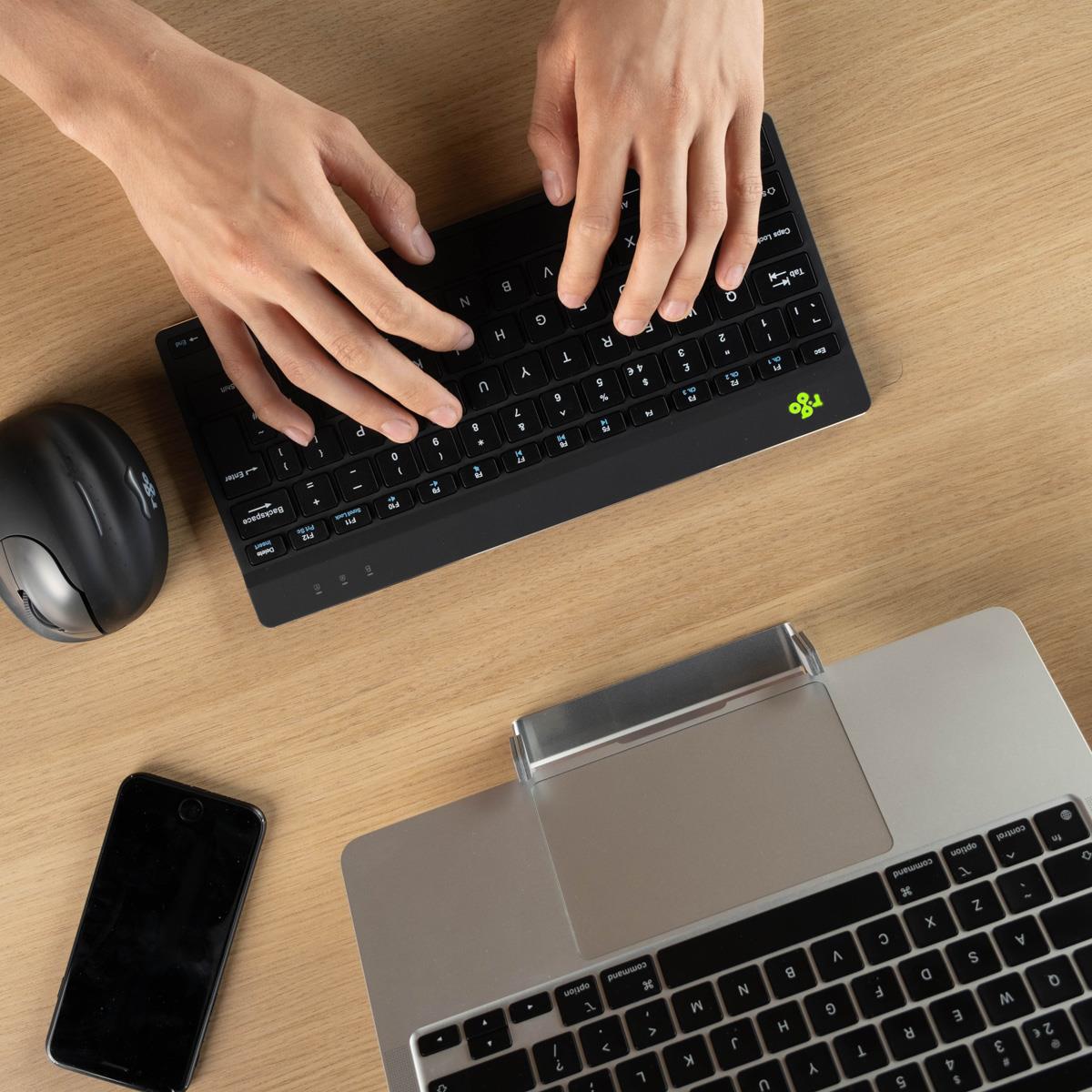 R-GO TOOLS Compact Break Ergonomic - Keyboard - Wireless - Black - Qwerty Uk