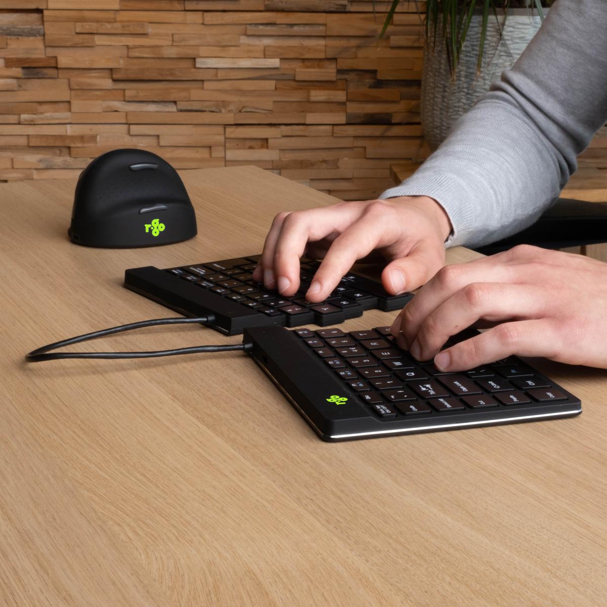 R-GO TOOLS Split Break Ergonomic - Keyboard - Wireless - Black - Qwerty Uk