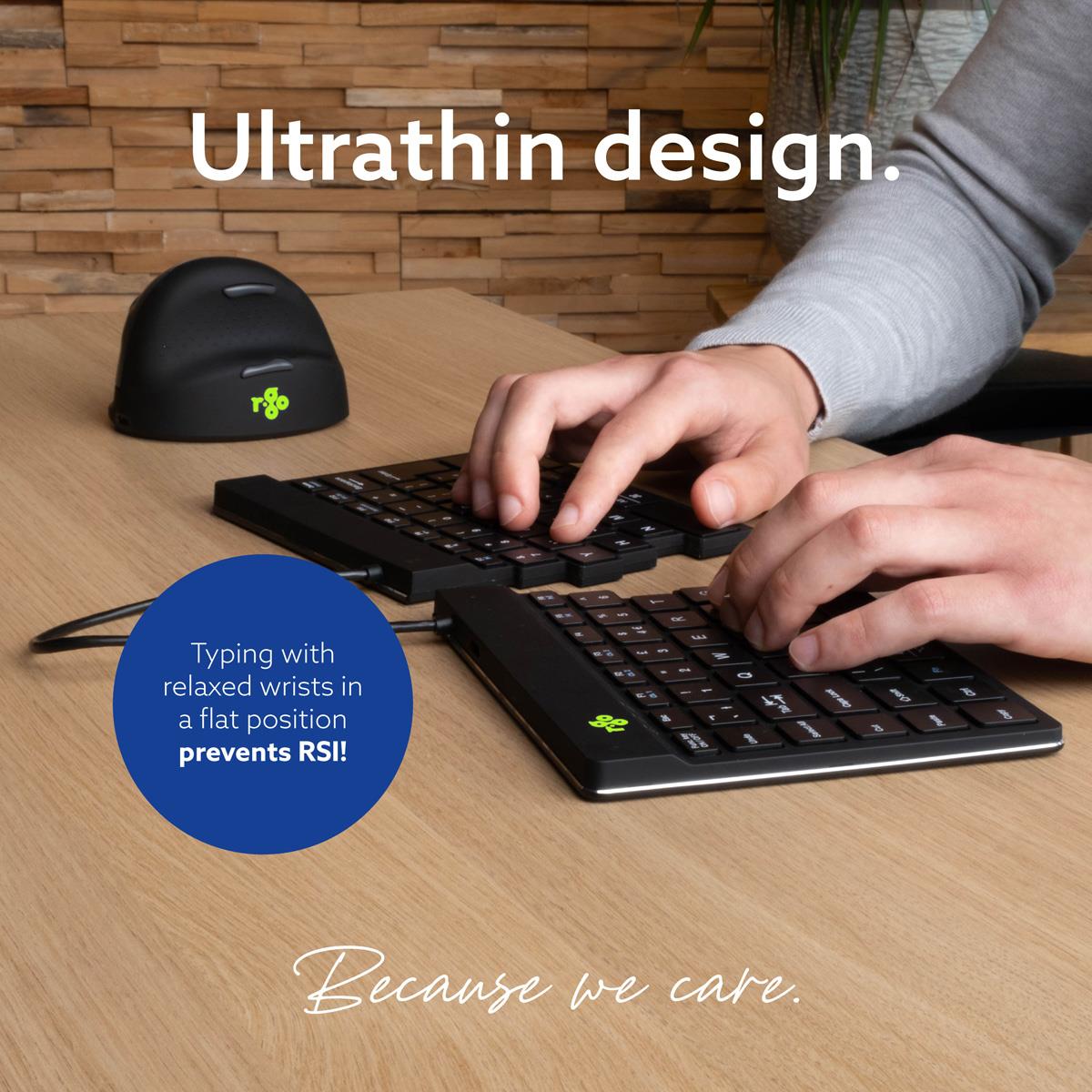 R-GO TOOLS Split Break Ergonomic - Keyboard - Wireless - Black - Qwerty Uk