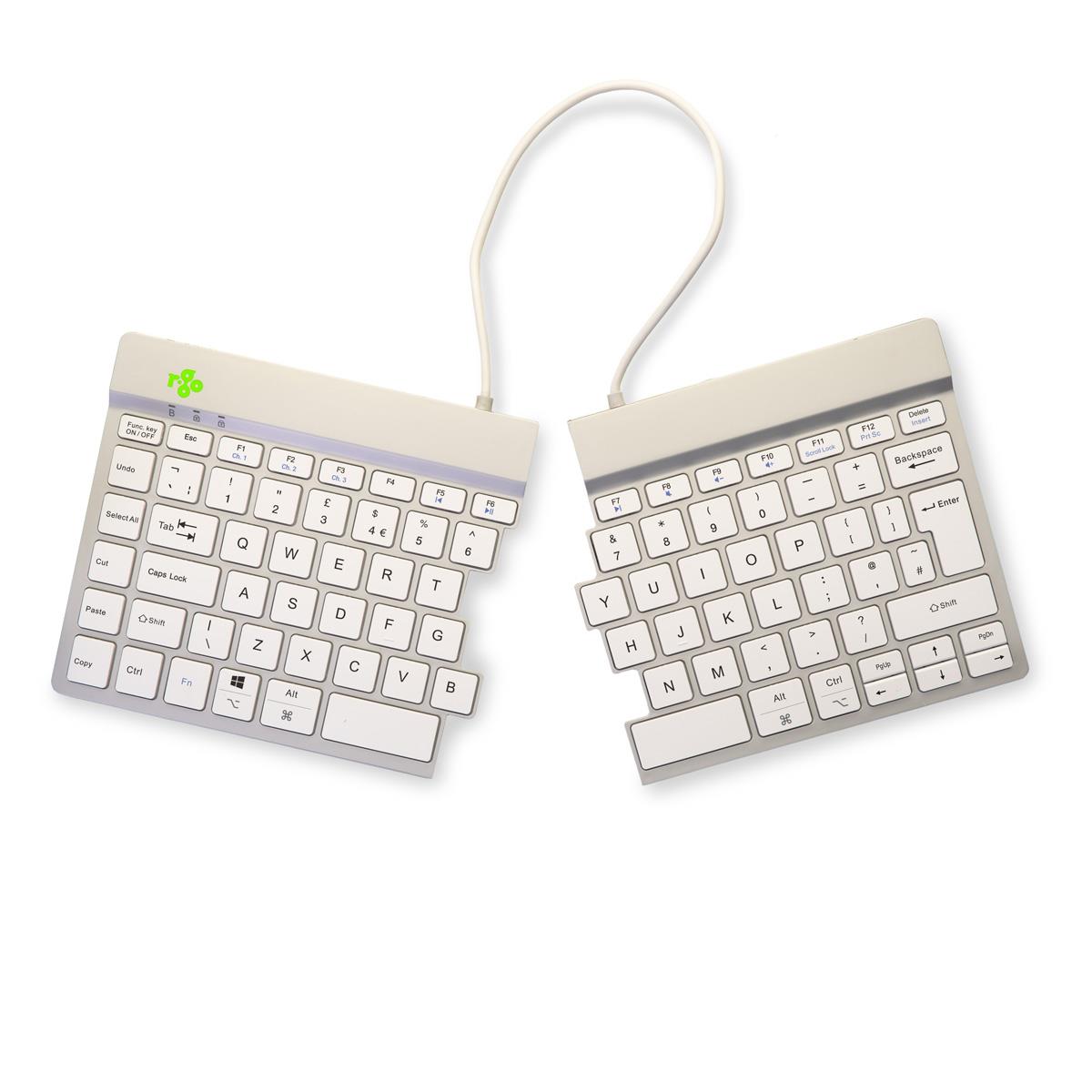R-GO TOOLS Split Break Ergonomic - Keyboard - Wireless - White - Qwerty Uk