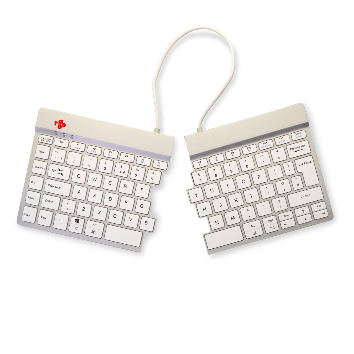 R-GO TOOLS Split Break Ergonomic - Keyboard - Wireless - White - Qwerty Uk