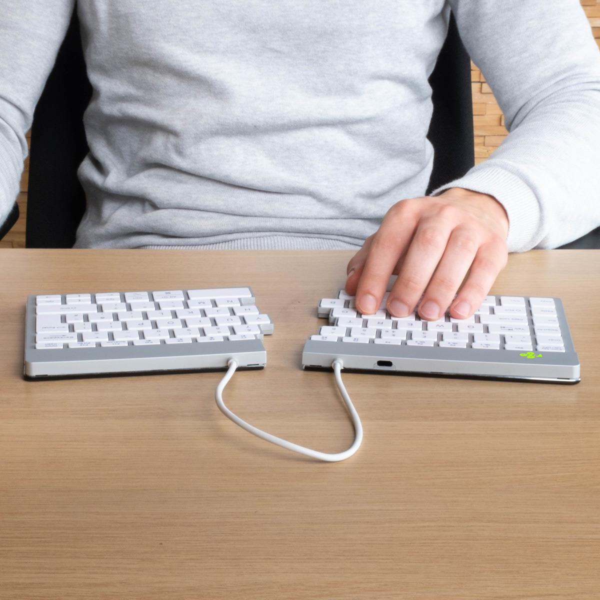 R-GO TOOLS Split Break Ergonomic - Keyboard - Wireless - White - Qwerty Uk