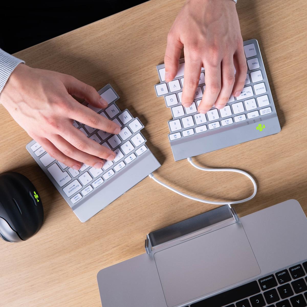 R-GO TOOLS Split Break Ergonomic - Keyboard - Wireless - White - Qwerty Uk