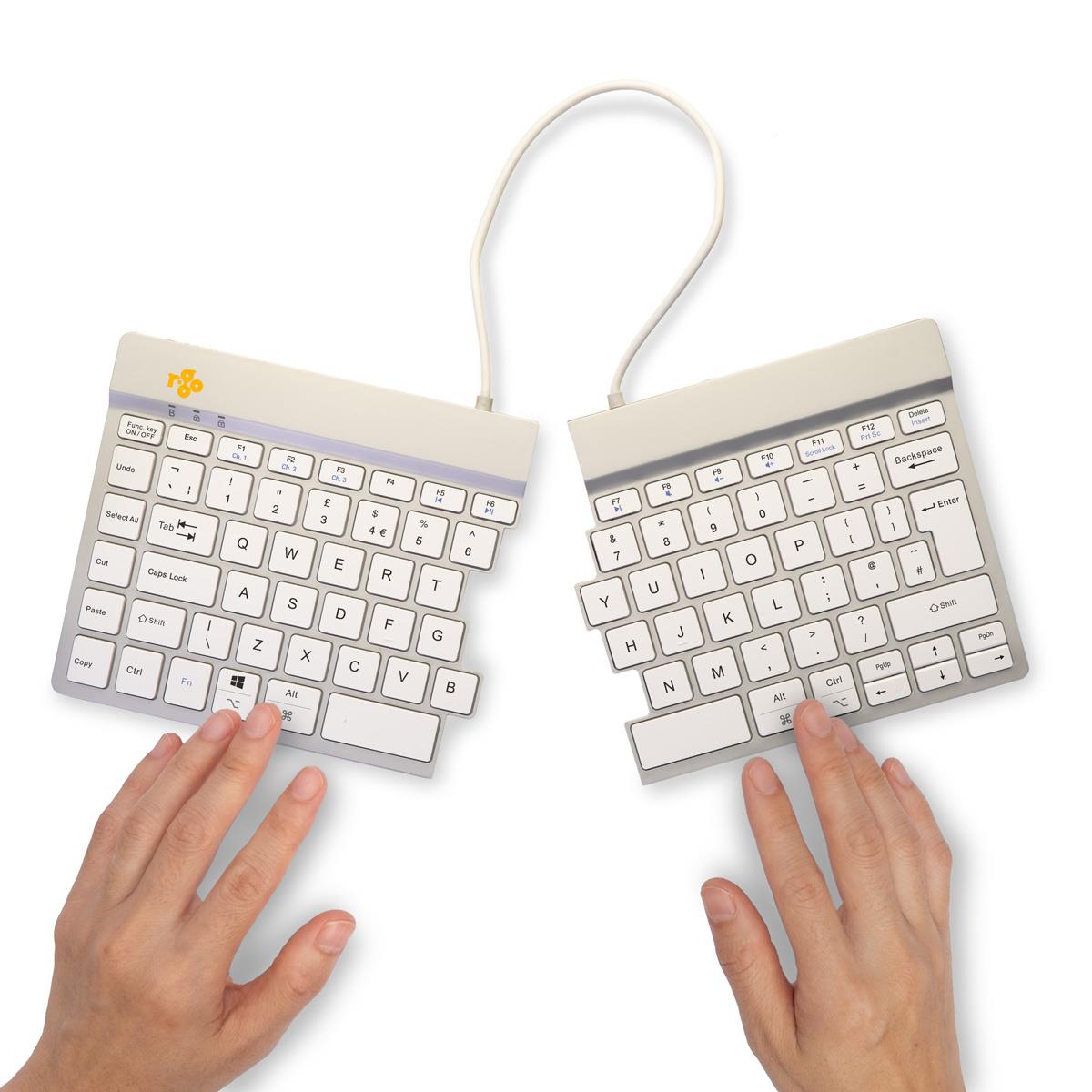R-GO TOOLS Split Break Ergonomic - Keyboard - Wireless - White - Qwerty Uk