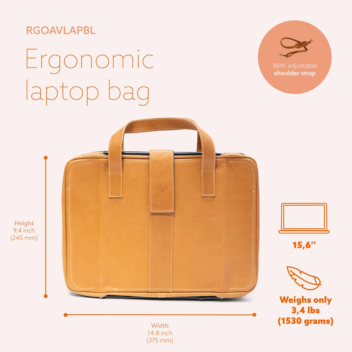 R-GO TOOLS Viva Laptop Bag 15.6in Brown - Leather