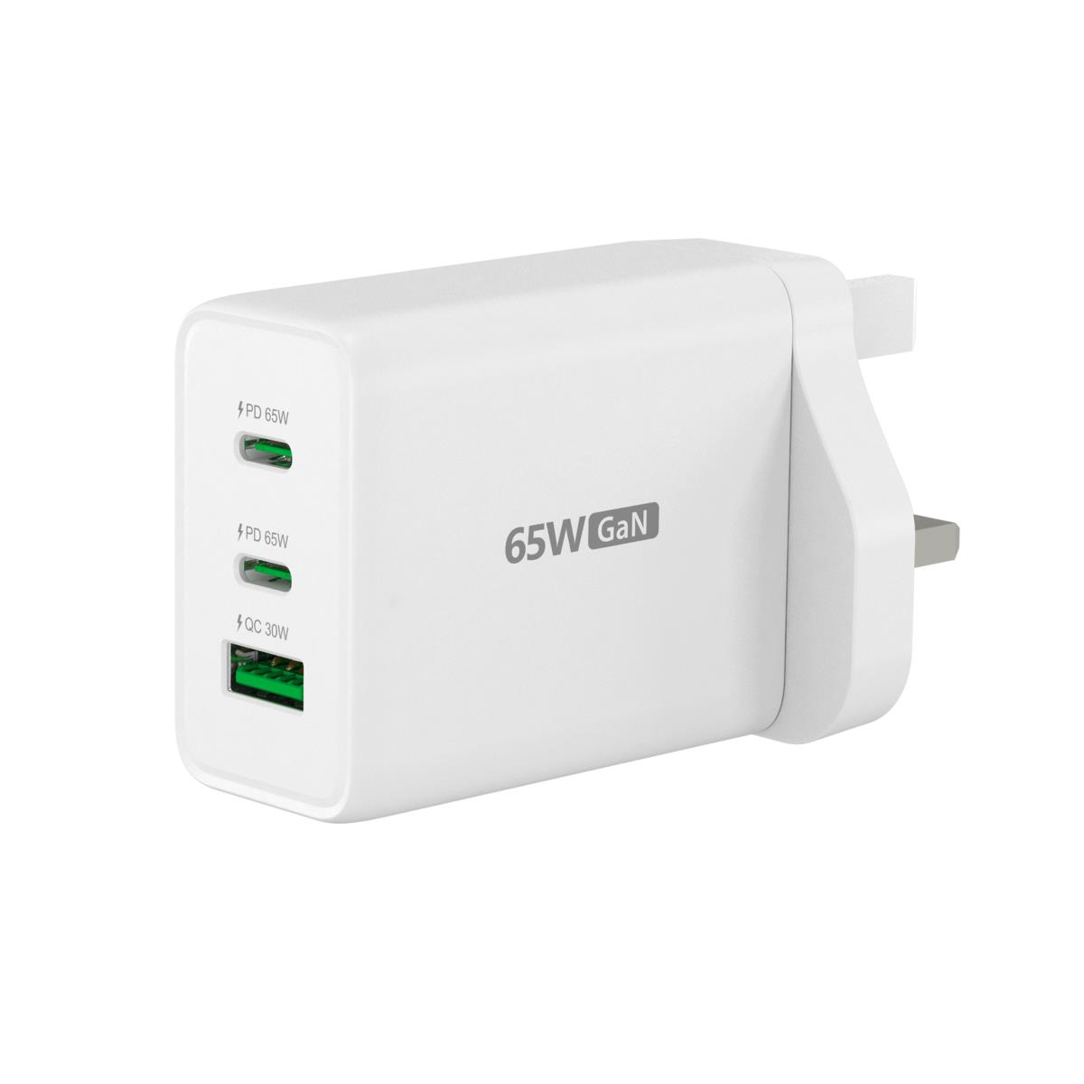 J5CREATE 3 Port Charger - 65w Gan - 2x USB-c Female 1x USB Type-a Female - (uk) White