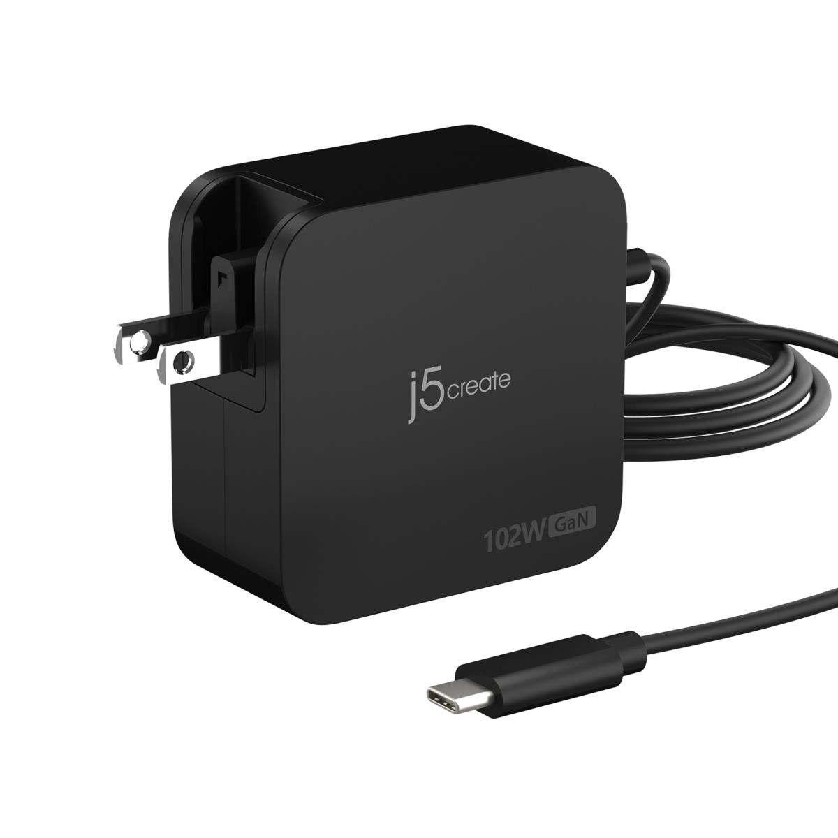 J5CREATE 2 Port Charger - 102w Gan Pd USB-c With Changeable Ac Plugs