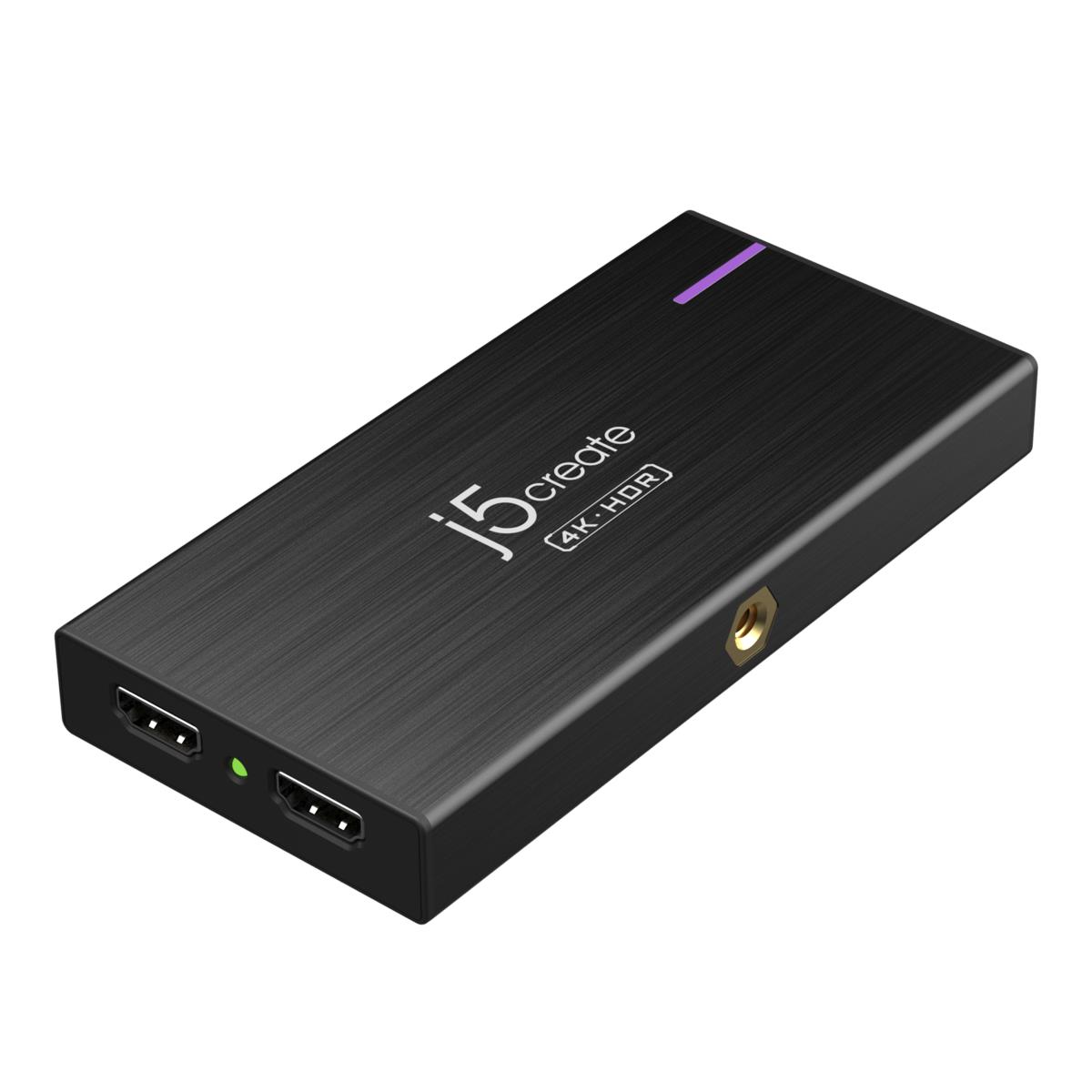 J5CREATE 4k Game Capture Station - 1x USB-c Female - 1x USB-c 1x Hdmi (in) 1x Hdmi (out) 2x 3.5 Mm (audio/ Mic In) - Black
