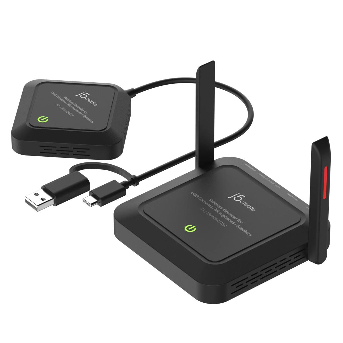 J5CREATE Wireless Extender For USB Cameras/ Microphones/ Speakers - Black