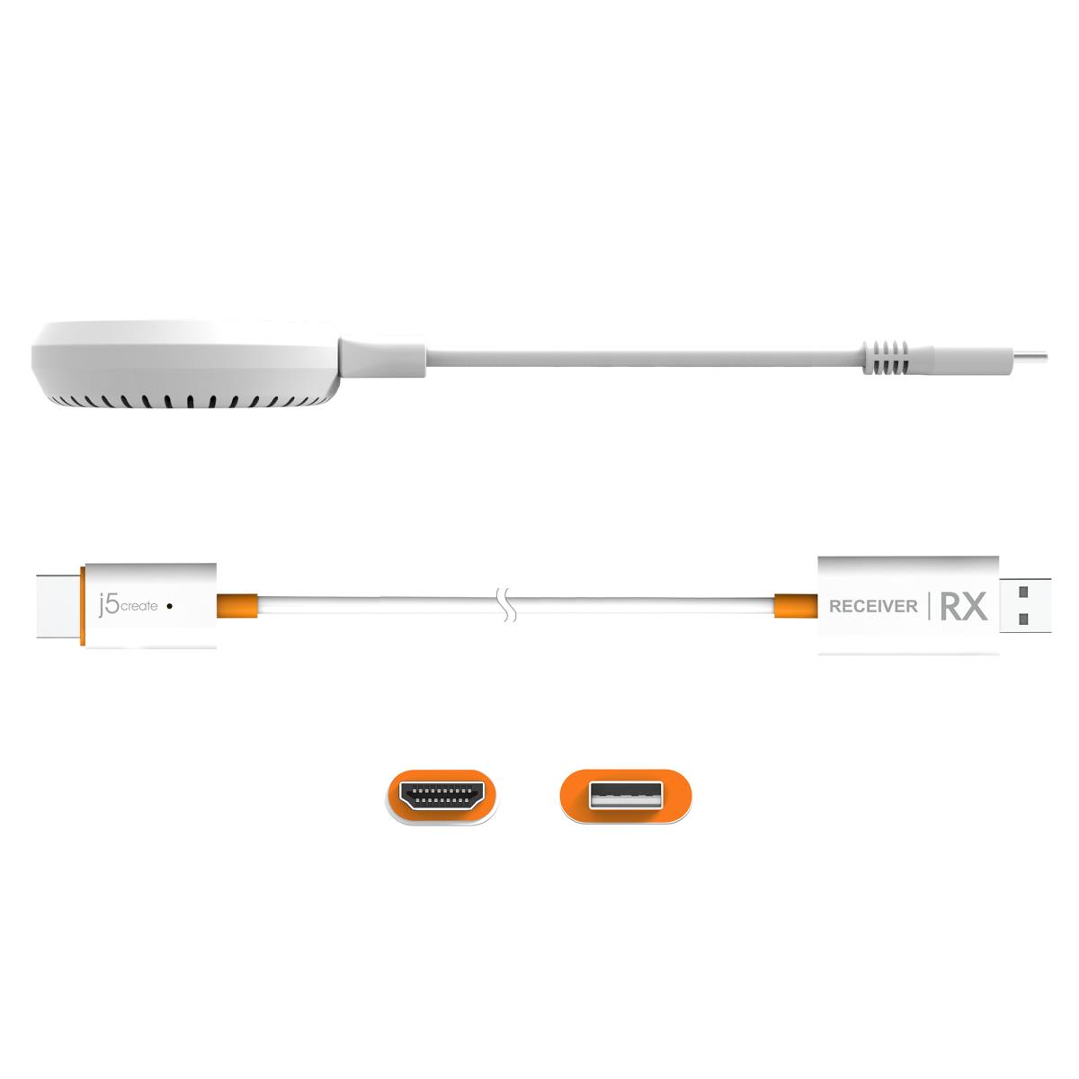 J5CREATE Screencast USB-c Wireless Display Hdmi Extender (jvaw62-n) - White