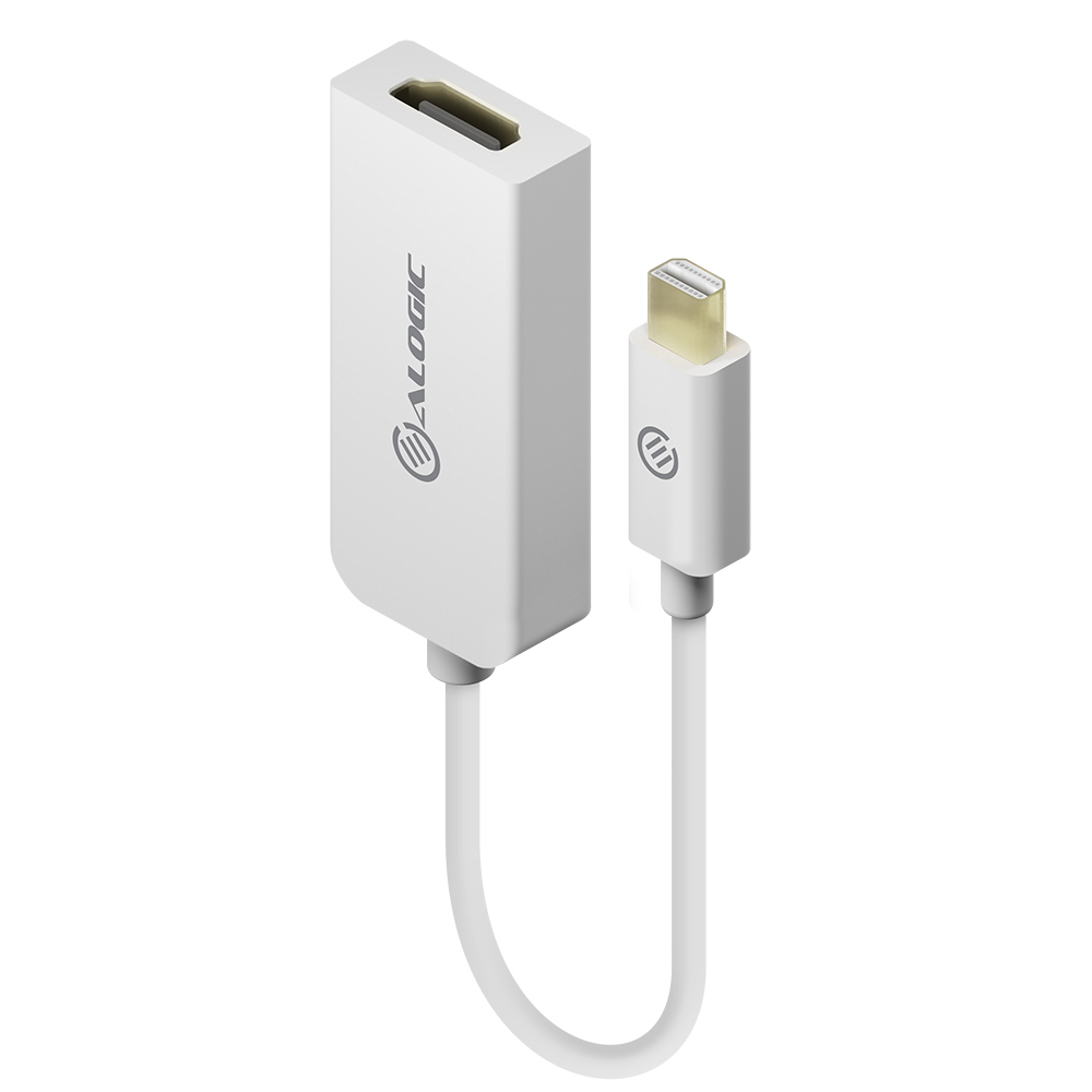 ALOGIC Premium Mini DisplayPort to HDMI Adapter - Male to Female - WHITE - 15cm