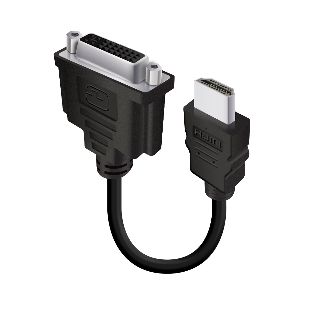 ALOGIC HDMI (M) to DVI-D (F) Adapter Cable - Male to Female - 15cm