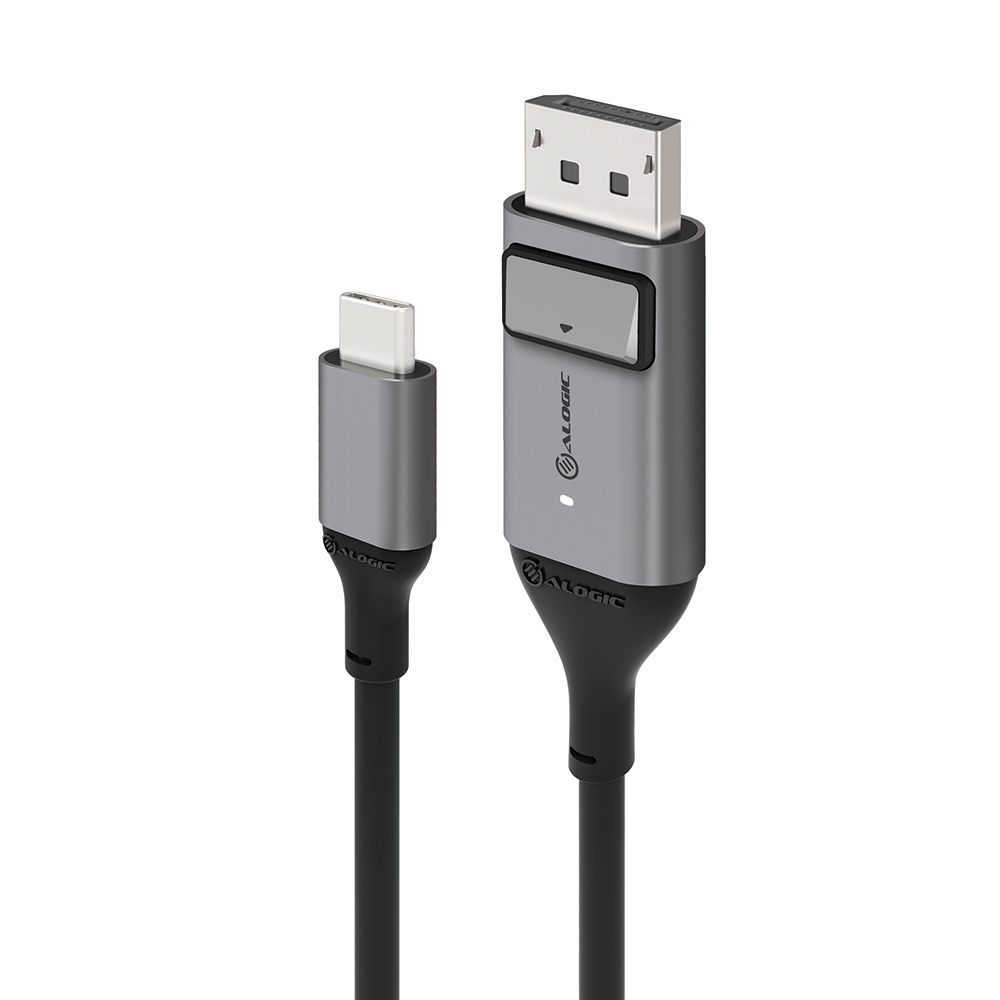 ALOGIC ULTRA USB-C (Male) to DP (Male) Cable - 4K @60Hz with LED (White) - Box Packaging - 2m