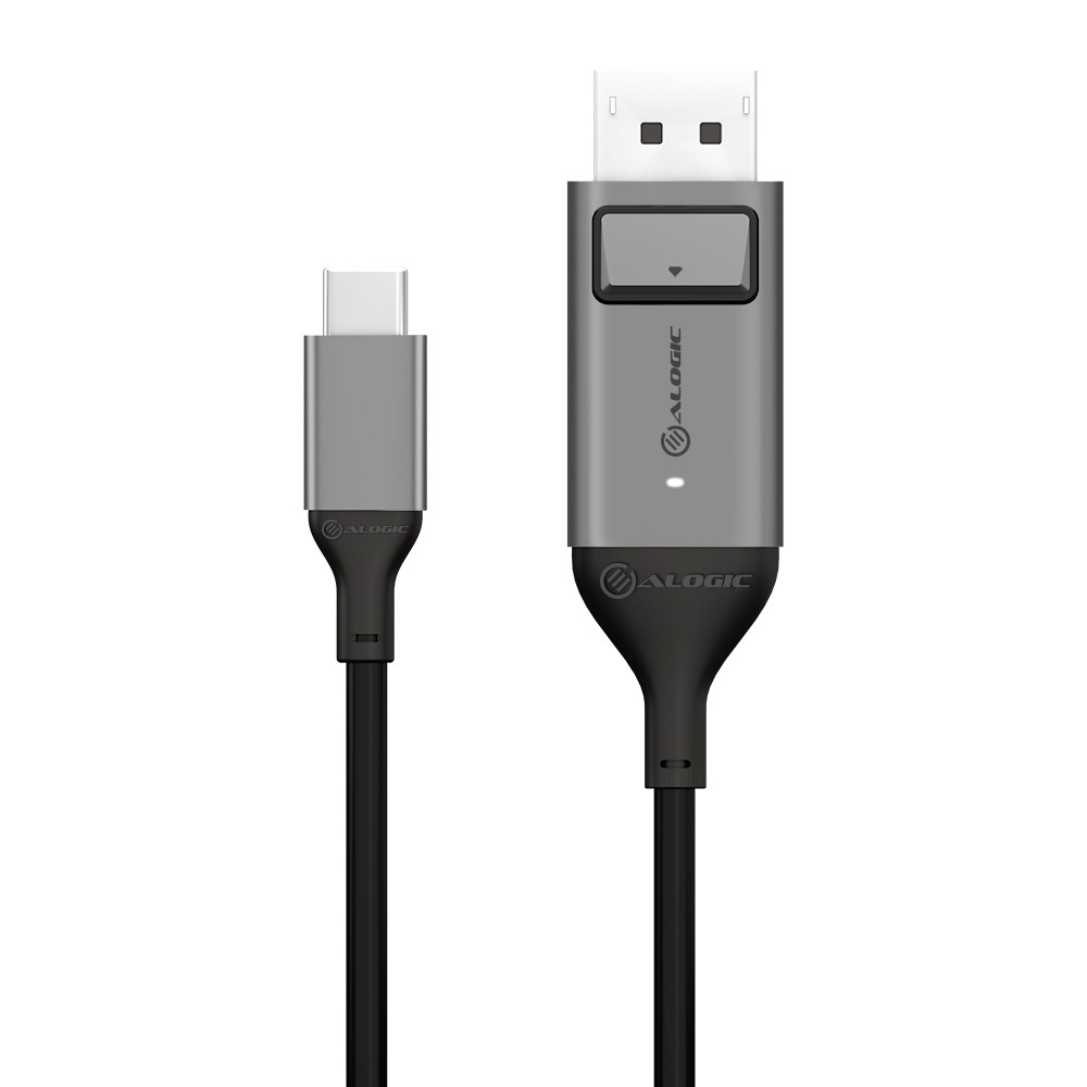 ALOGIC ULTRA USB-C (Male) to DP (Male) Cable - 4K @60Hz with LED (White) - Box Packaging - 2m
