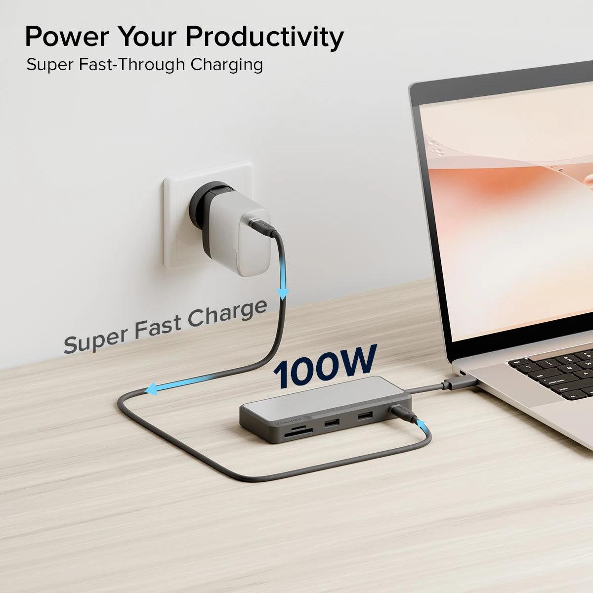 ALOGIC Fusion Pro Axis USB-c 8-in-1 Dual Display Dock