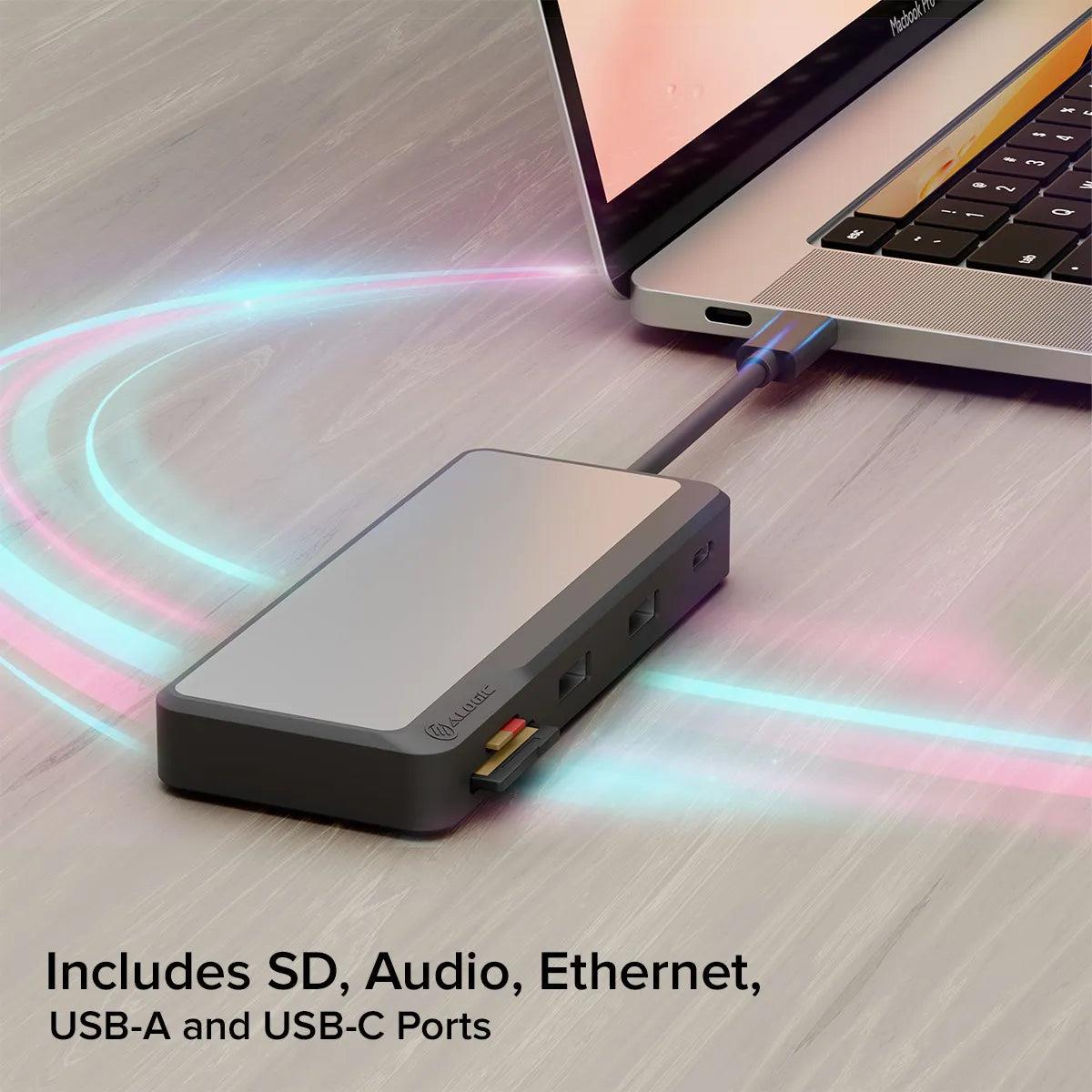ALOGIC Fusion Pro Axis USB-c 8-in-1 Dual Display Dock