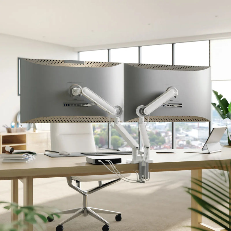 ALOGIC Monitor Mount - Desk - 1 Monitor - Tilt/Swivel/Rotate - 17 to 35in - White