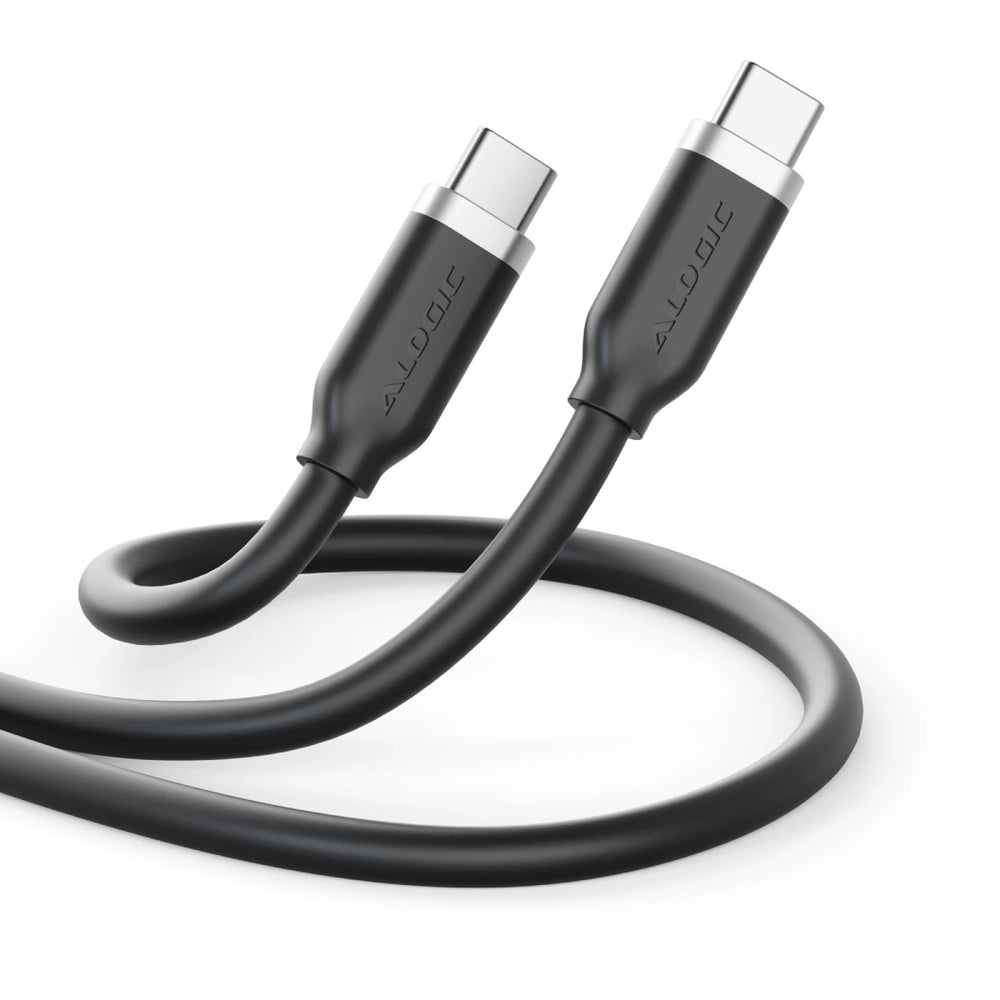 ALOGIC Elements Silicone 5A/240W USB2 USB-C TO C Male Cable Black -1m