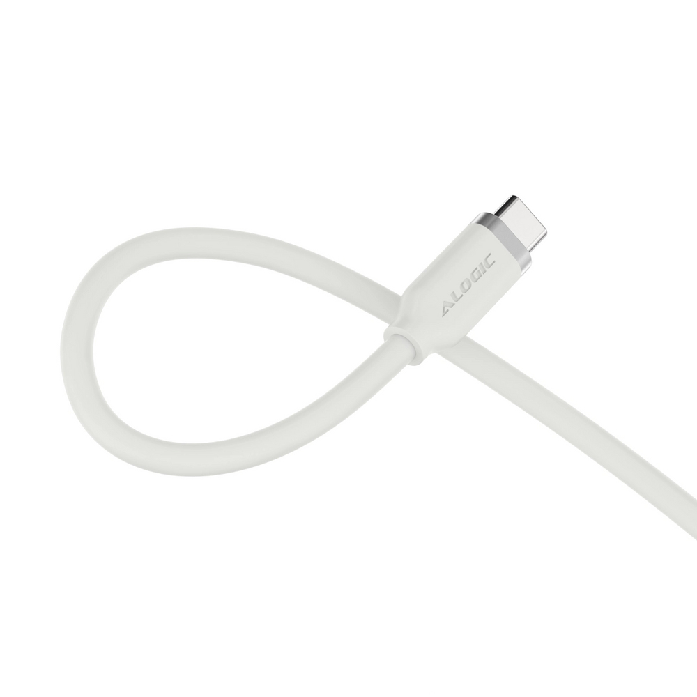 ALOGIC Elements Silicone 5A/240W USB2 USB-C To C Male Cable White - 1m