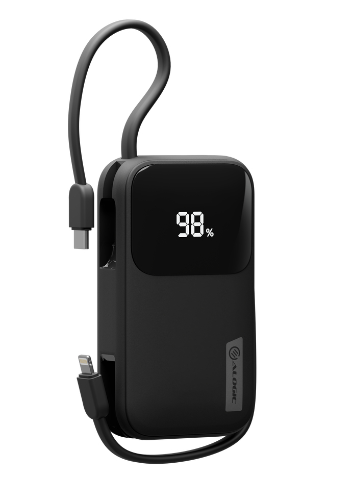 ALOGIC Power Bank TANDEM 10KMAH 20W With USB-C  Lighting Wrap  - Black