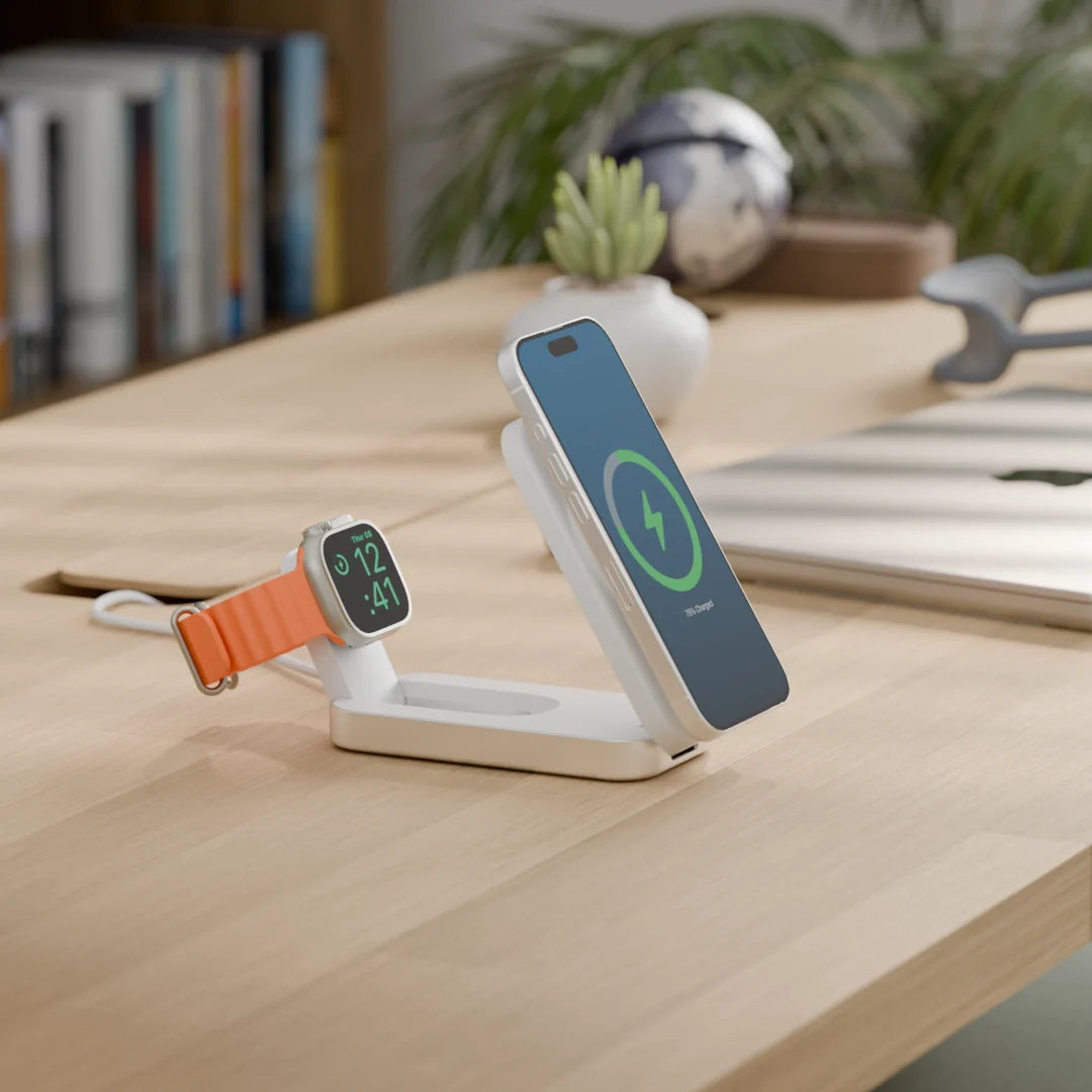 ALOGIC Flip 2-in-1 Qi2 Fast Wireless Charging Stand - White