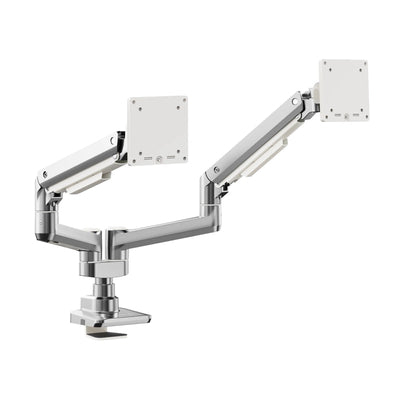 ALOGIC Monitor Mount - Desk - 2 Monitor - Tilt/Swivel/Rotate - 17 to 35in - Chrome + White