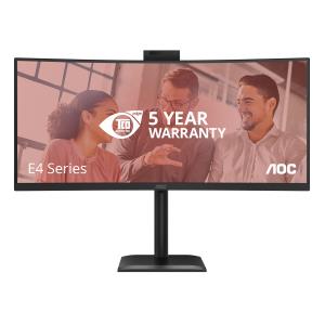 AOC Curved USB-C Monitor - CU34E4CW - 34in - 3440x1440 (UWQHD) - VA 120Hz Win Hello Webcam
