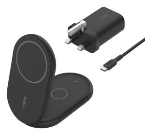 BELKIN Boost Charge Qi2 15w Magnetic 2in1 Stand Black