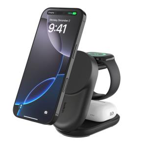 BELKIN Magnetic Wireless Charger - Ultracharge - 3-in-1 With Qi2 25w - Black Round
