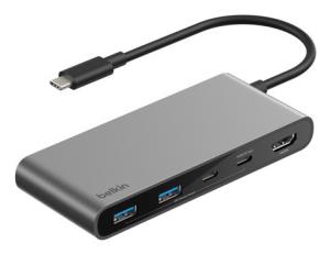 BELKIN Connect 7-in-1 USB-c Hub With Dual USB-c Gray