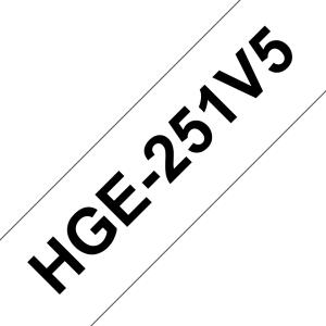 BROTHER Tape 24mm High Grade Laminated Black On White 5 Pack (hg 251v5)