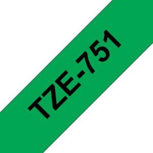 BROTHER Tape 24mm Lami Black On Green (tze-751)