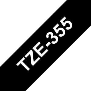 BROTHER Tape 24mm Lami White On Black (tze-355)