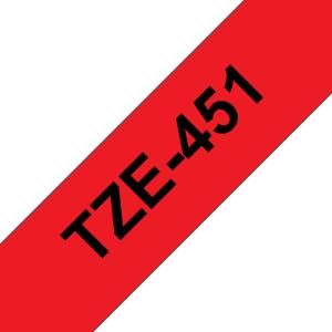 BROTHER Tape 24mm Lami Black On Red (tze-451)