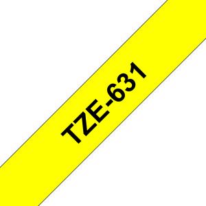 BROTHER Tape 12mm Lami Black On Yellow 8m (tze-631)