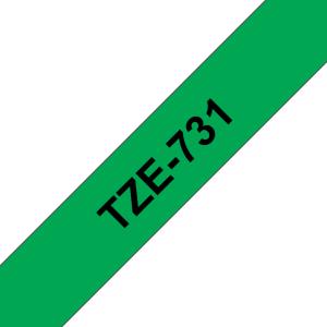 BROTHER Tape 12mm Lami Black On Green (tze-731)