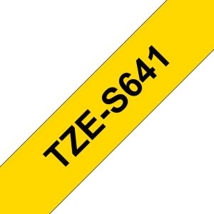 BROTHER Tape 18mm Black On Yellow Strong Adhesive (tze-s641)