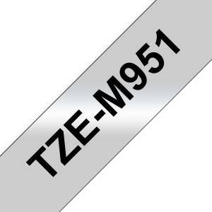 BROTHER Tape 24mm Mat Metalic Black On Silver